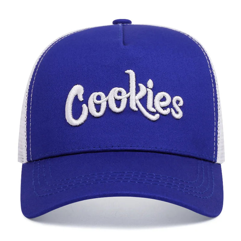 Cookies Embroidered baseball cap Outdoor sports mesh cap Summer shade breathable mesh cap trends go with everything