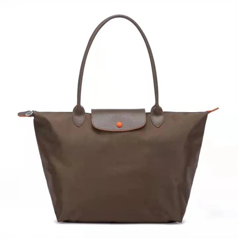 New Fashion High Capacity Embroidered Nylon Shoulder Bag Shopping Bag