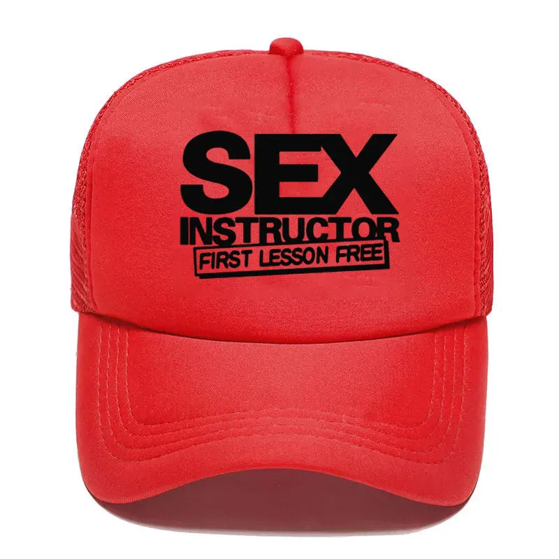 Sex Instructor Funny Creative Baseball Cap Men Women Parent-child Hats Mesh Visor Outdoor Adjustable Caps moto gp baseball cap
