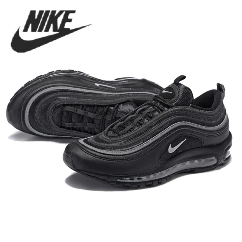 Nike Air Max 97 Men's Women's Breathable Sneakers Triple Black Gray White Sneakers Running Shoes