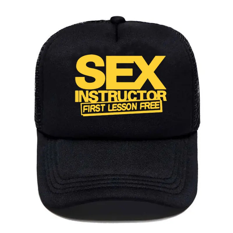 Sex Instructor Funny Creative Baseball Cap Men Women Parent-child Hats Mesh Visor Outdoor Adjustable Caps moto gp baseball cap