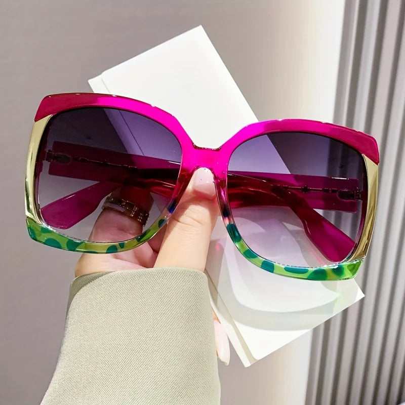 Oversized Oval fashion sunglasses women Y2K fashionable luxury gradient lens showcasing personality ideal holiday accessories