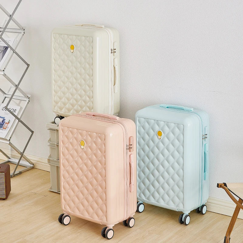 20/22/24''26 inch Luggage set,travel suitcase on wheels,rolling luggage,Rose gold ABS Women trolley case,cabin luggage,carry on