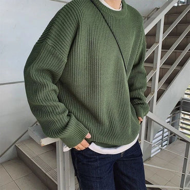 Solid Sweaters Men Korean Fashion Slim Fit Sweaters Men Streetwear Mens Clothes Knitted Sweater Women Pullovers 2023 Autumn