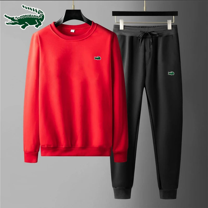 Cartelo High Quality Men's Suit Fashion Casual Tracksuit 2 Piece O-Neck Pullover Sports Clothes Sweatshirt Jogging Set Fleece