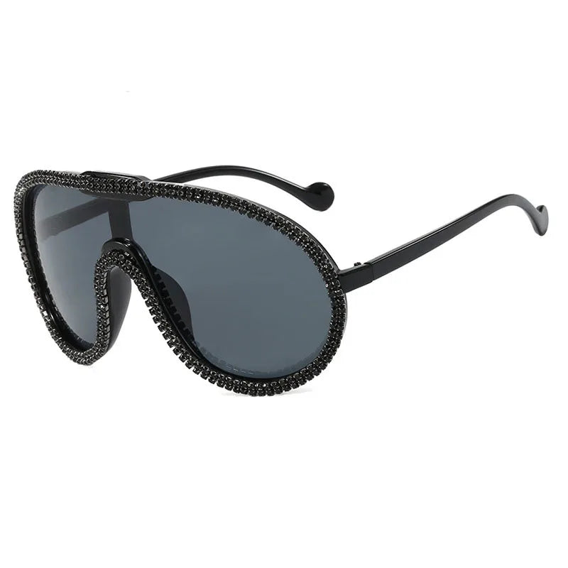 Summer Beach One-Pieces Handmade Big Sunglasses Women Oversized Yellow Fashion Sun Glasses Men UV400 Lunette Soleil Femme