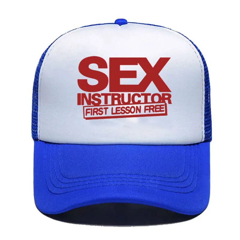 Sex Instructor Funny Creative Baseball Cap Men Women Parent-child Hats Mesh Visor Outdoor Adjustable Caps moto gp baseball cap