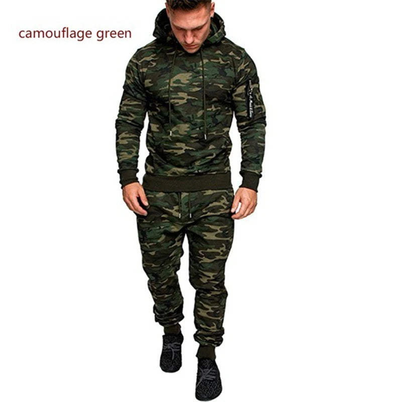 Men's Tactical Sports Suit Men Long Sleeve Camouflage Hoodies Trousers Streetwear Sweatshirt Pants Tracksuit Jogging Suits