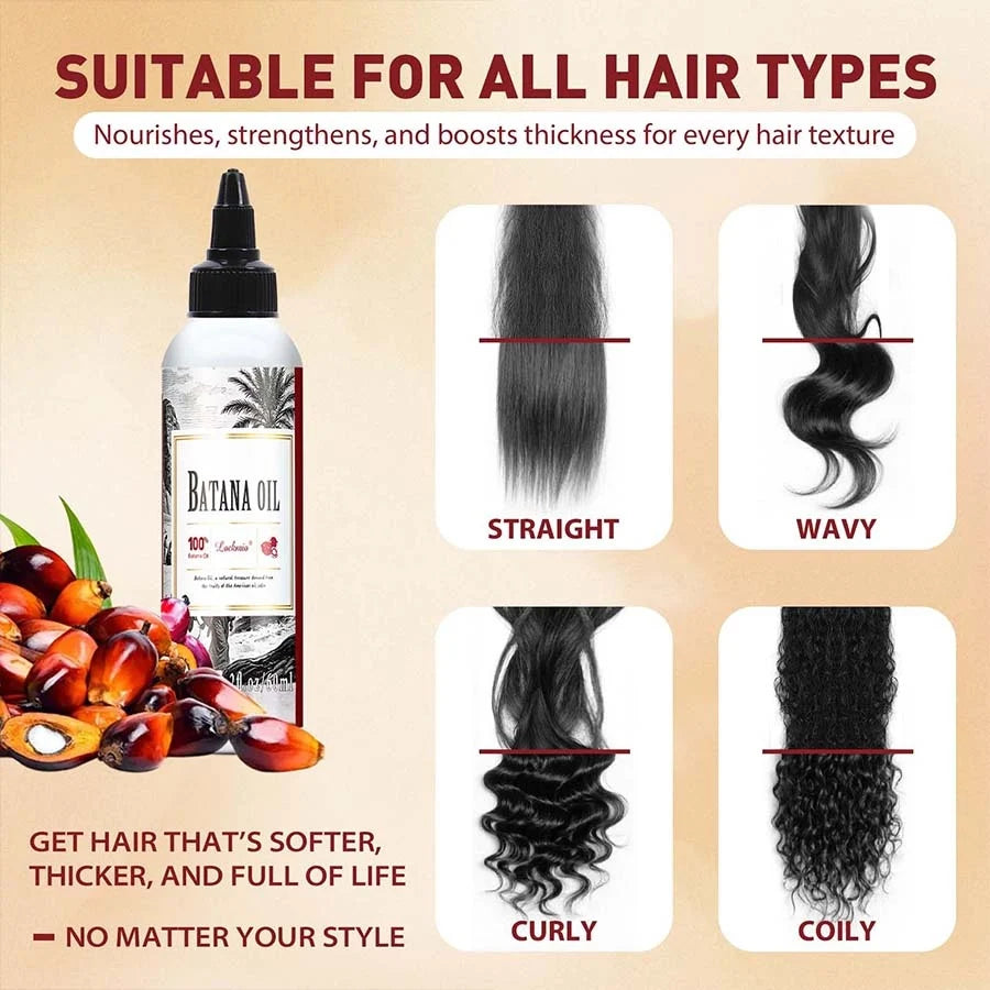 100% Batana Oil Moisturizing Nourishing Conditioner Anti-Frizz Smoothing Essence Promote Healthy Strong Hair Growth Batana Serum