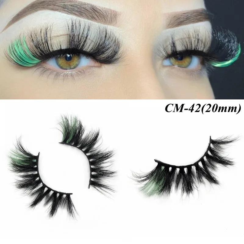 Asiteo Rainbow Eye Lashes Cruelty Free Dramatic Makeup Beauty Purple/pink/blue Cilias Ombre Two Toned Colored Eyelashes Cosplay