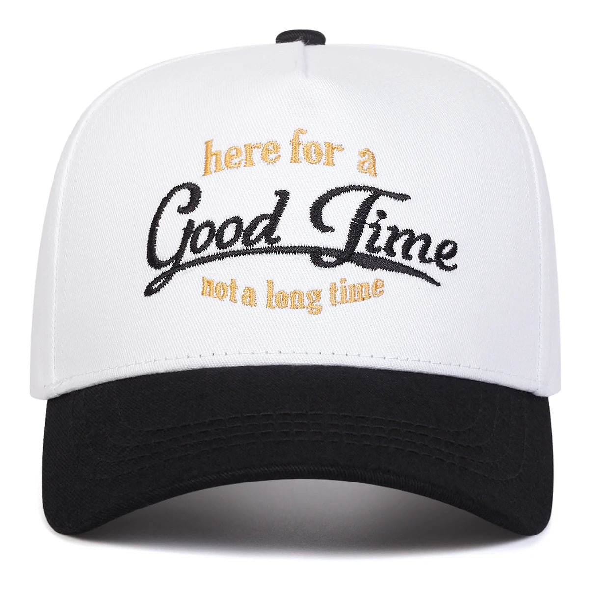 Unisex GOOD TIME Letter Embroidery Baseball Caps Outdoor Adjustable Spring and Autumn Casual Sunscreen Hat