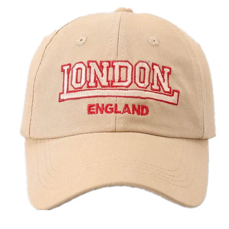 New Unisex London Letter Embroidery Style Baseball Cap Cotton Cap Men Women Fashion Dad Hat