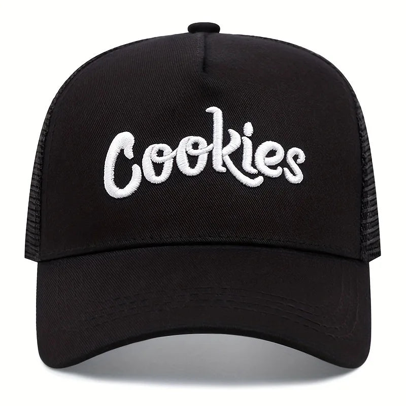 Cookies Embroidered baseball cap Outdoor sports mesh cap Summer shade breathable mesh cap trends go with everything