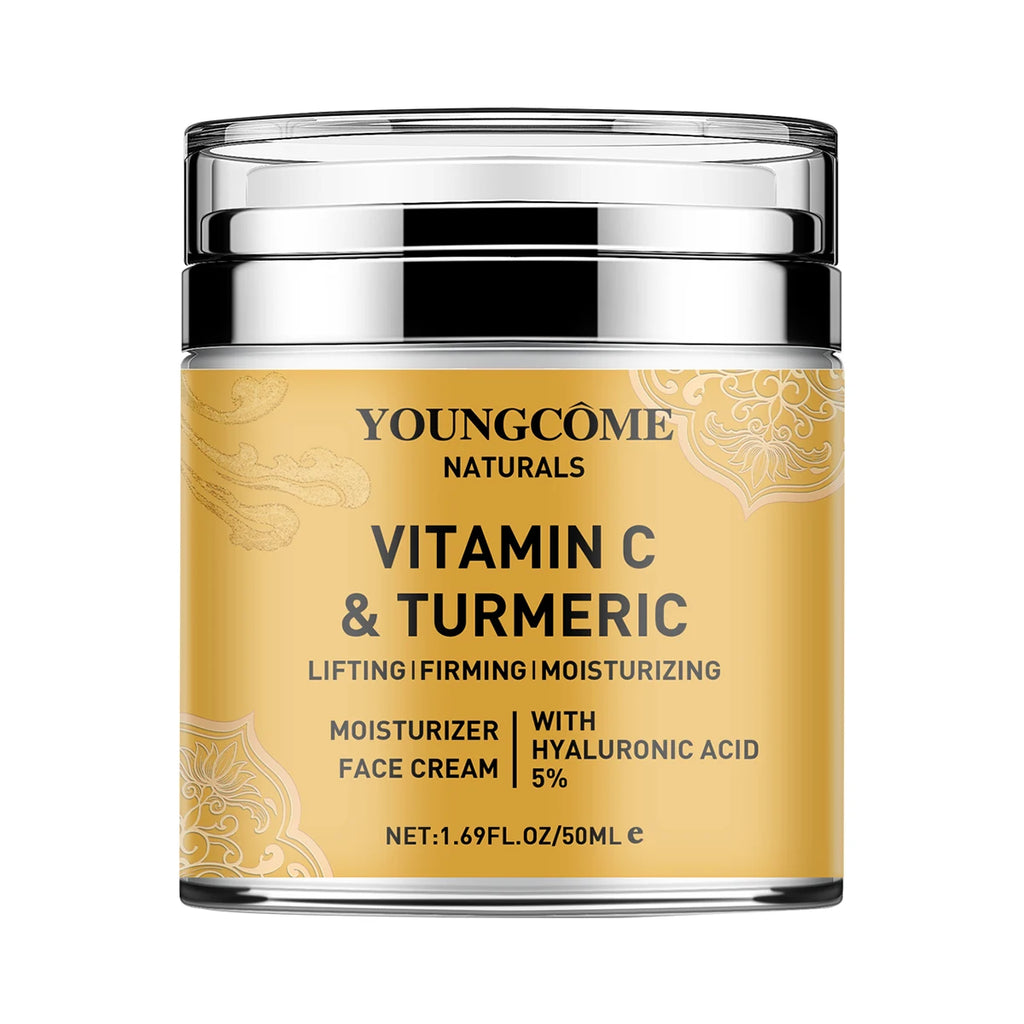 Vitamin C Turmeric Whitening Face Cream Brightens Skin Tone Fades Fine Lines Nourishes Skin Enhances Skin Toughness Facial Care