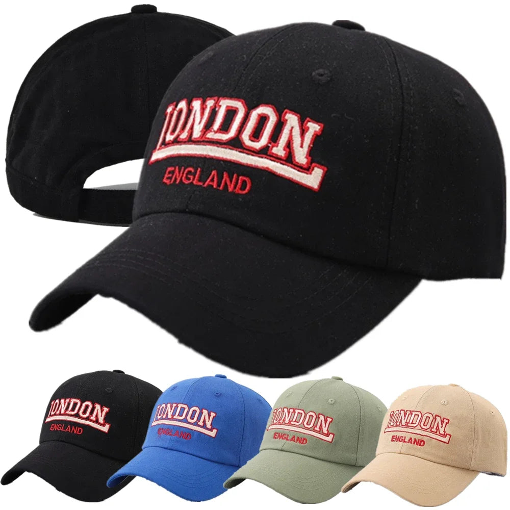 New Unisex London Letter Embroidery Style Baseball Cap Cotton Cap Men Women Fashion Dad Hat