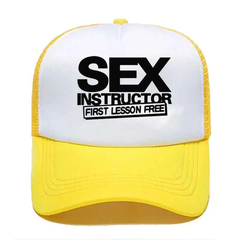 Sex Instructor Funny Creative Baseball Cap Men Women Parent-child Hats Mesh Visor Outdoor Adjustable Caps moto gp baseball cap