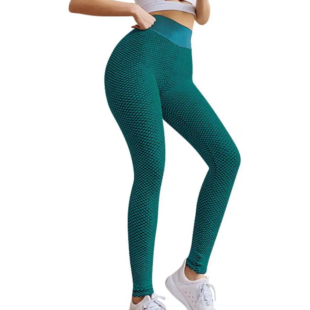 Grid Tights Yoga Pants Women Seamless High Waist Leggings Breathable Gym Fitness Push Up Clothing Girl Yoga Pant