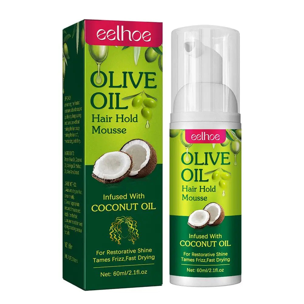 Olive Oil Hair Styling Mousse Natural Ingredient Curly Styling Irritability Modelling Hair Durable Roll Anti Moisturizing K0E3