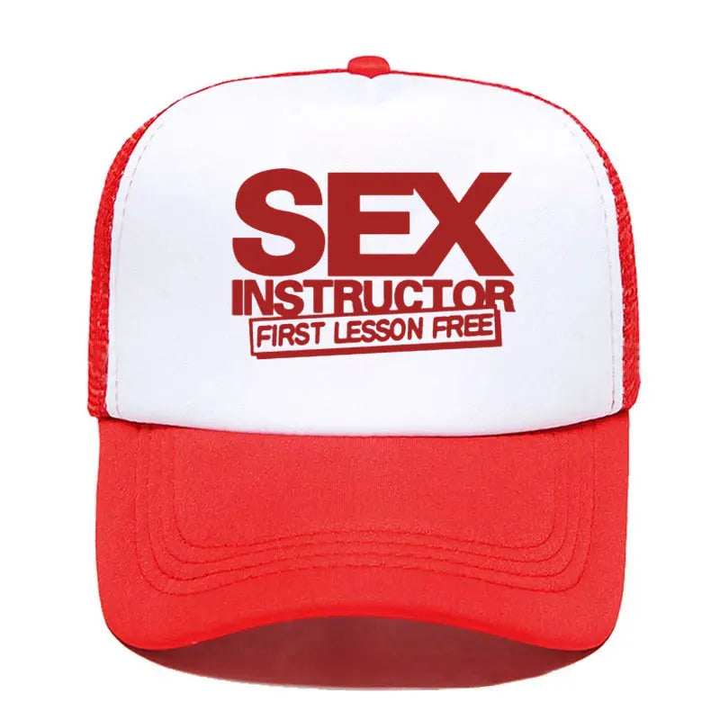 Sex Instructor Funny Creative Baseball Cap Men Women Parent-child Hats Mesh Visor Outdoor Adjustable Caps moto gp baseball cap