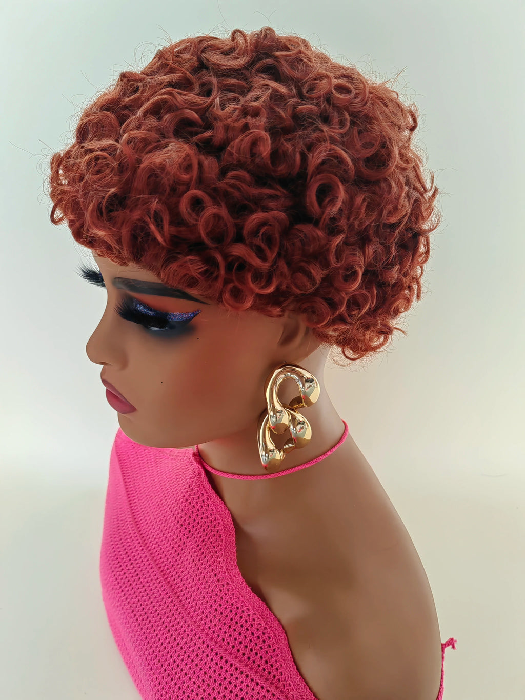 Natural Short Curly Synthetic Wig