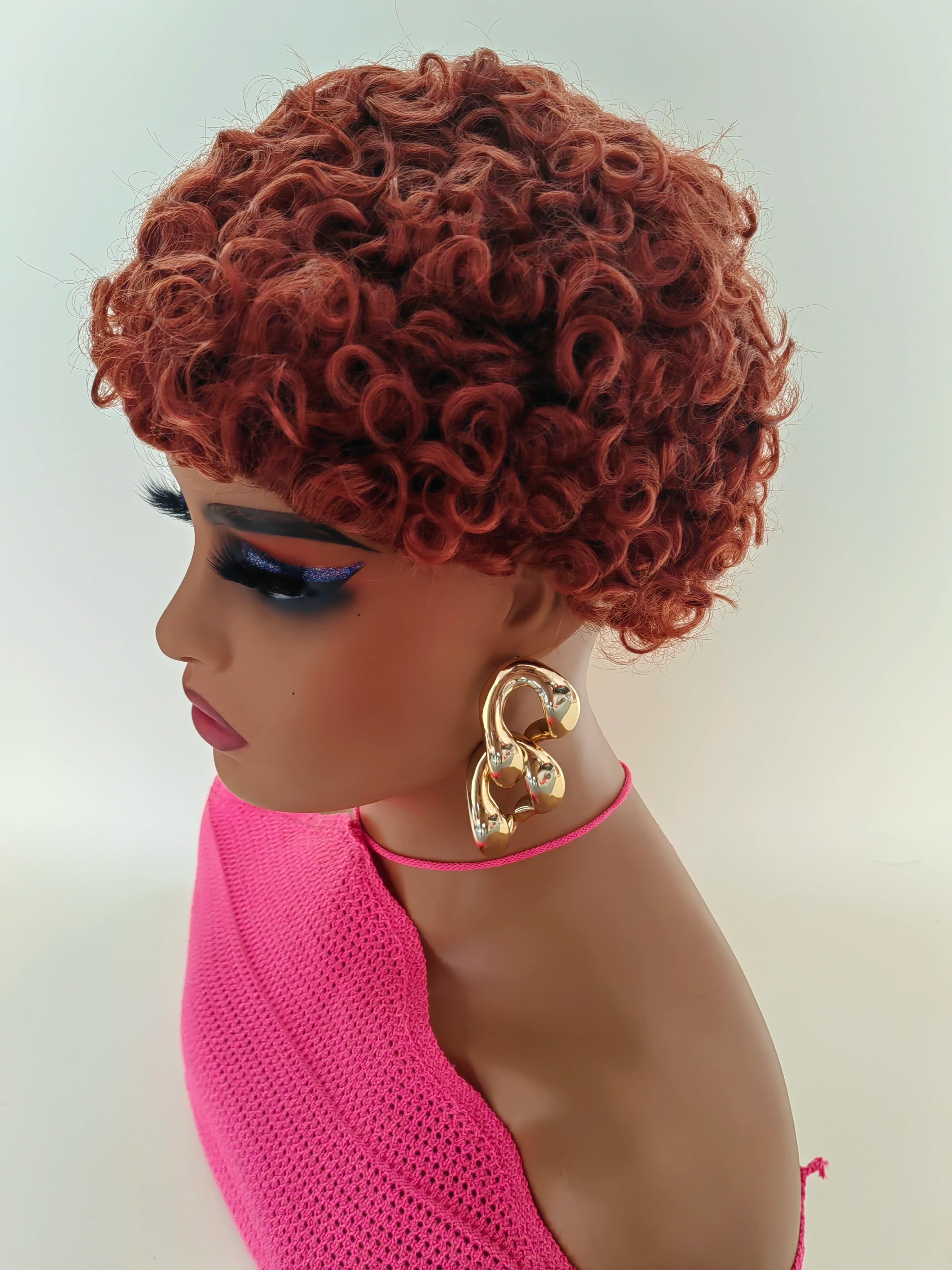 Natural Short Curly Synthetic Wig