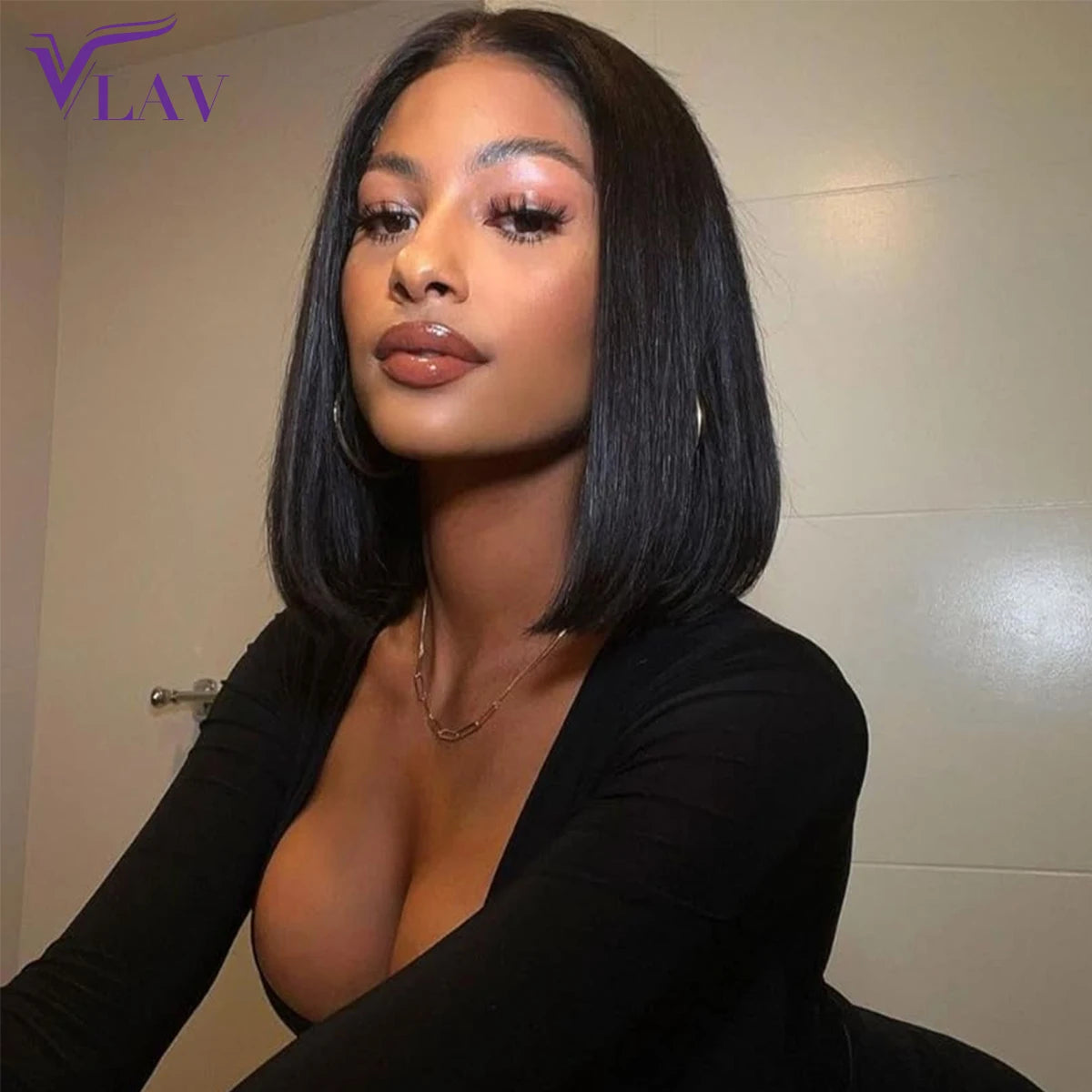 Glueless Wigs Human Hair 13×6 HD Lace Frontal Wigs 13×4 HD Transparent Lace PrePlucked Super Double Drawn Short Bob Wigs VLAV