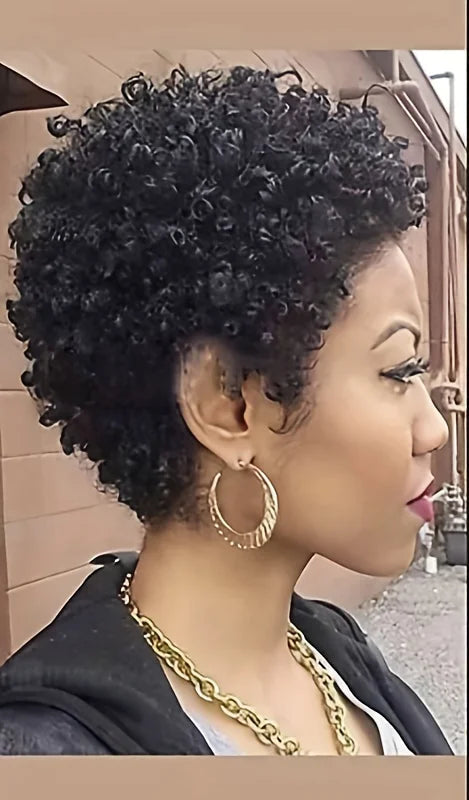 Natural Short Curly Synthetic Wig