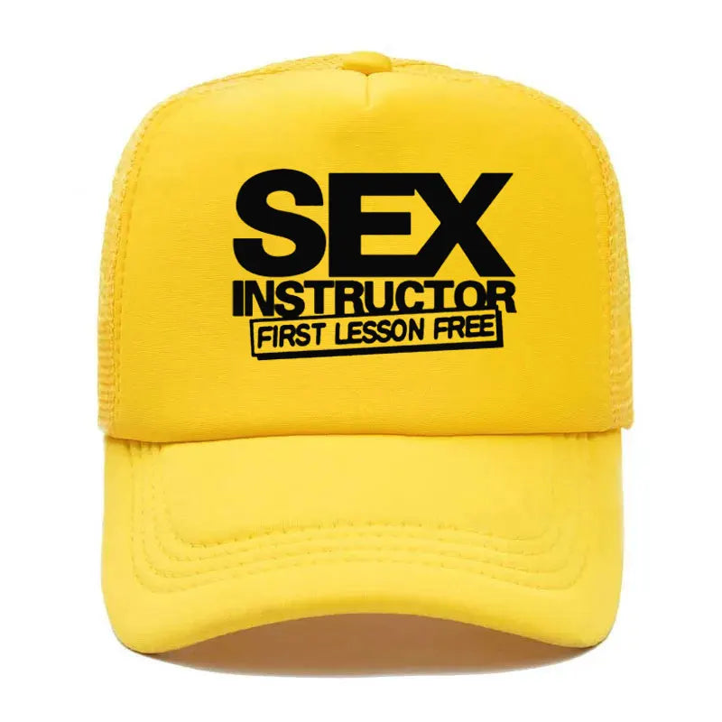 Sex Instructor Funny Creative Baseball Cap Men Women Parent-child Hats Mesh Visor Outdoor Adjustable Caps moto gp baseball cap
