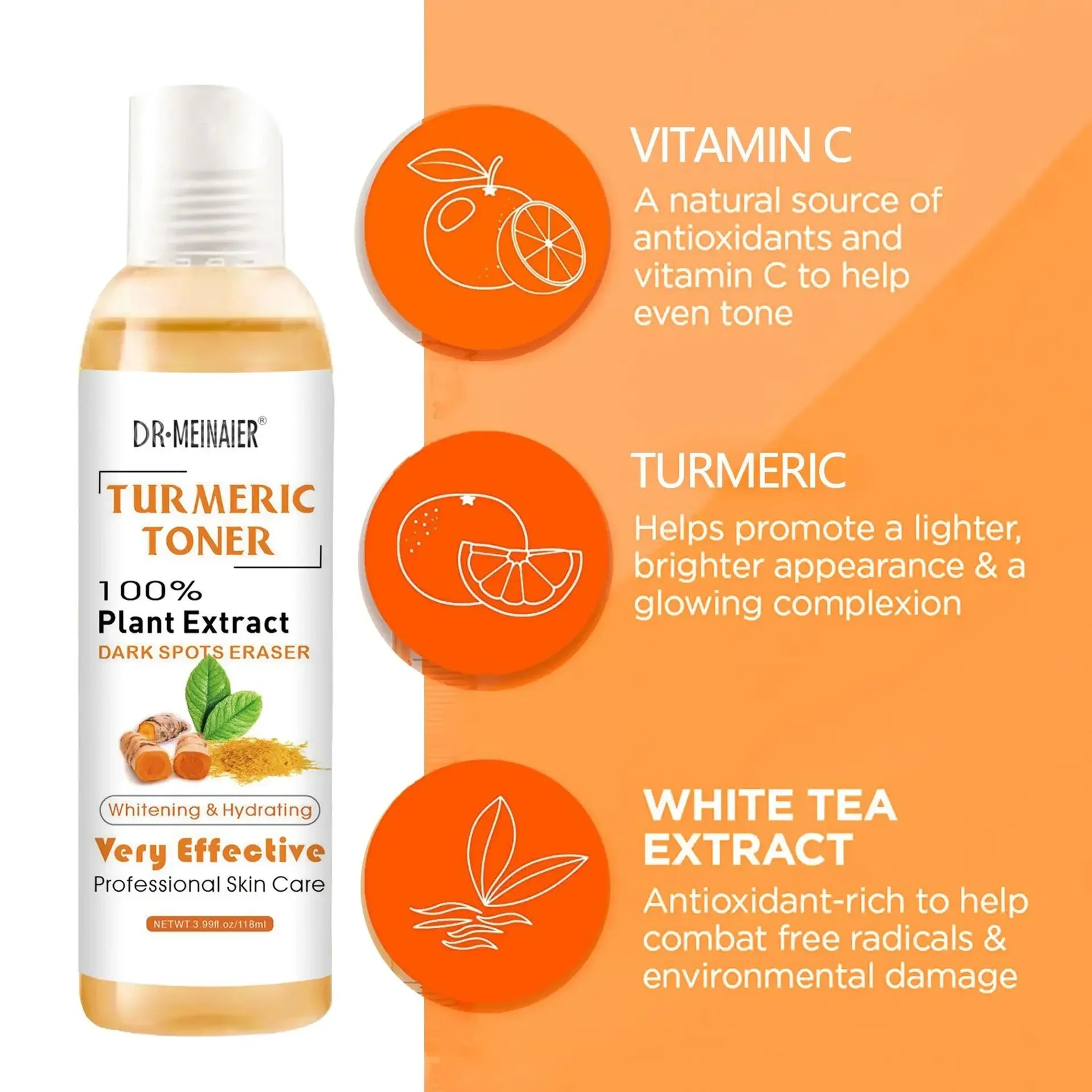 Turmeric Toner Brightening Face Serum Dark Corrector Whitening Serum Moisturizing Vitamin C Ginger Essence Korean Cosmetics