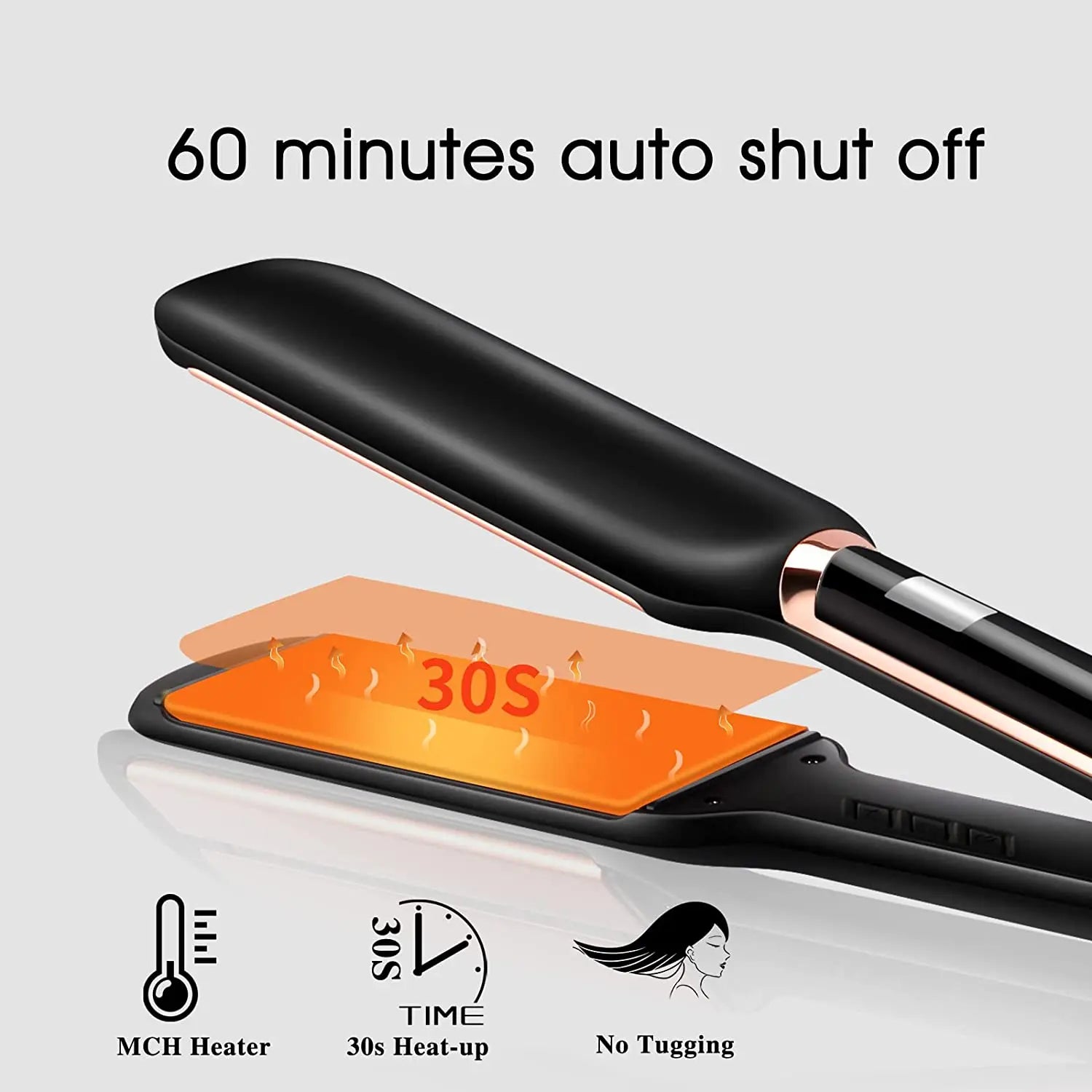 Infrared Hair Straightener Professional Ionic Ceramic Tourmaline Plates MCH 30s Fast Heating 2 In 1 Curler Keratin Flat Iron