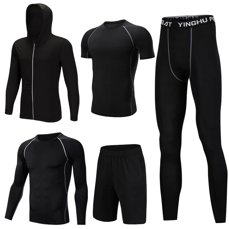 Sports Suit Men's Running Sets Breathable Jogging Basketball Underwear Tights Sportswear Yoga Gym Fitness Tracksuit Clothes