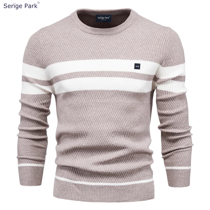 Bow Knot High-Quality Color Matching Sweater Men's Pullover Long Sleeved Top Daily Casual Autumn And Winter New eden Product