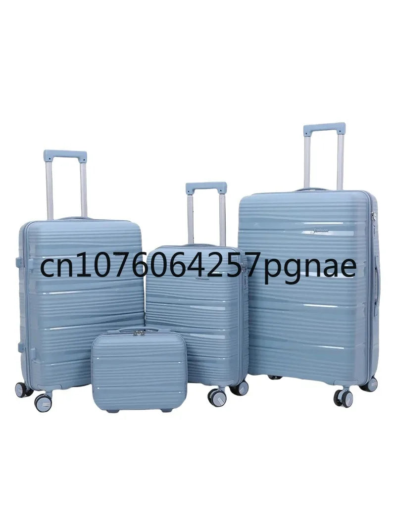 Factory Direct Sale 4 Pcs Carry-On Suitcases Valise Trolley Travel Bag PP Luggage Sets with Handbags