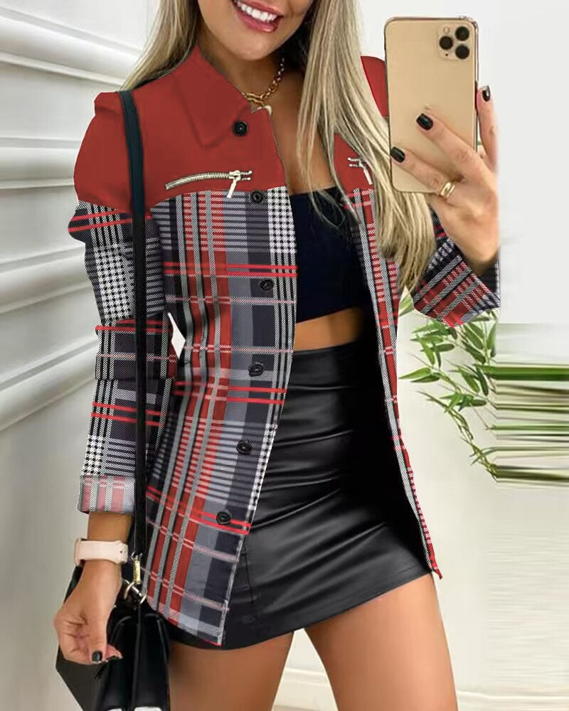 Jackets For Women 2023 Coat Clothes Women Casual Long Sleeve Print Jackets Coat Women's Elegant Colorful Thin Button Jacket Tops