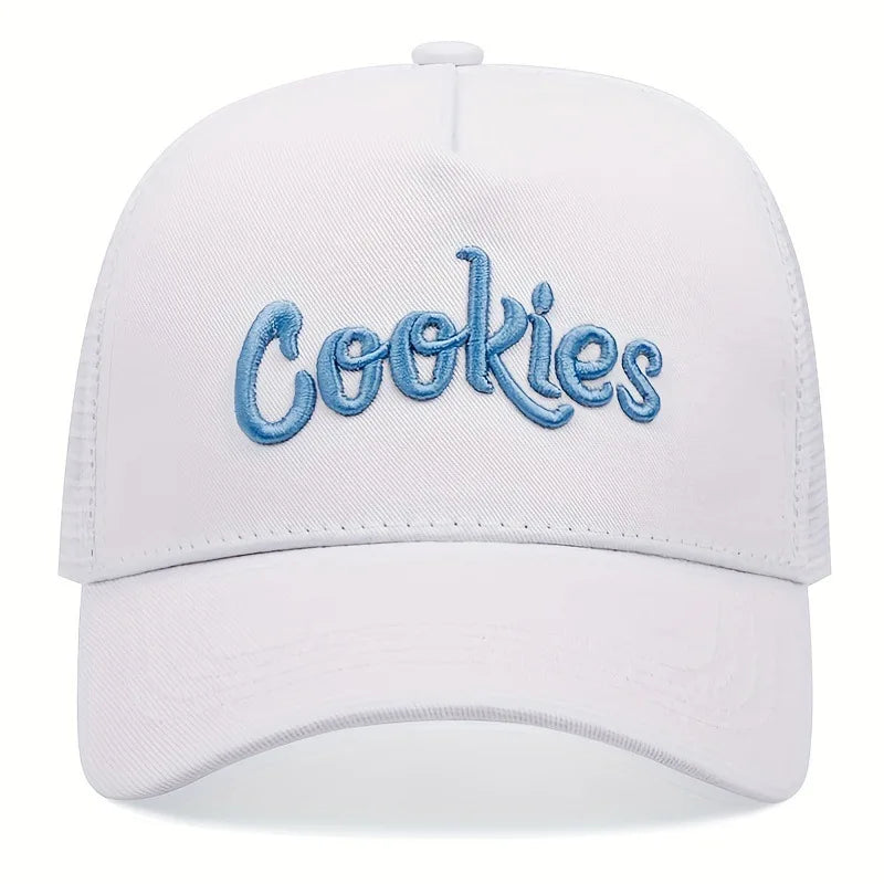 Cookies Embroidered baseball cap Outdoor sports mesh cap Summer shade breathable mesh cap trends go with everything