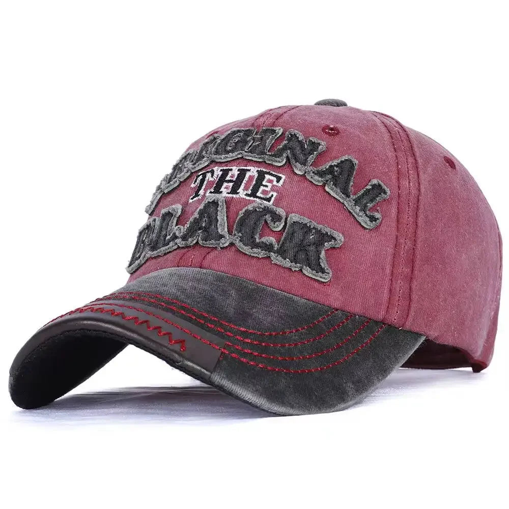 Unisex Vintage Baseball Cap Cotton Hats For Men Women Casual 3D Black Letter Embroidery Cap Outdoor Sports Cap Dropshipping