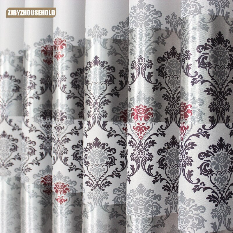 1 pc New Curtains for Windows Drapes European Modern Elegant Noble Printing Shade Curtain For Living Room Bedroom