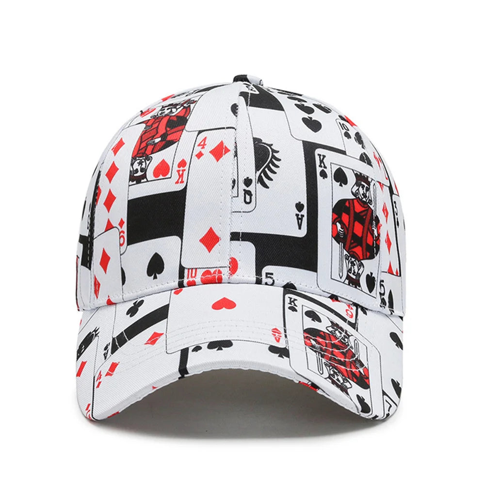Summer Autumn Unisex Trend Print Poker Chain Letter Element Baseball Cap for Men Women Street Outdoor Hip Hop Snapback Hat q252
