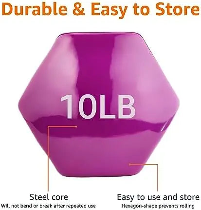 Basics Vinyl Hexagon Workout Dumbbell Hand Weight