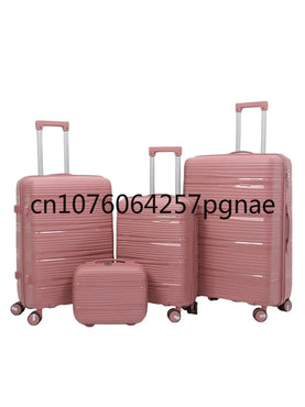 Factory Direct Sale 4 Pcs Carry-On Suitcases Valise Trolley Travel Bag PP Luggage Sets with Handbags