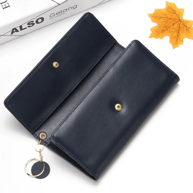 New Fashion Women Wallets Brand Letter Long Tri-fold Wallet Purse Fresh Leather Female Clutch Card Holder Cartera Mujer