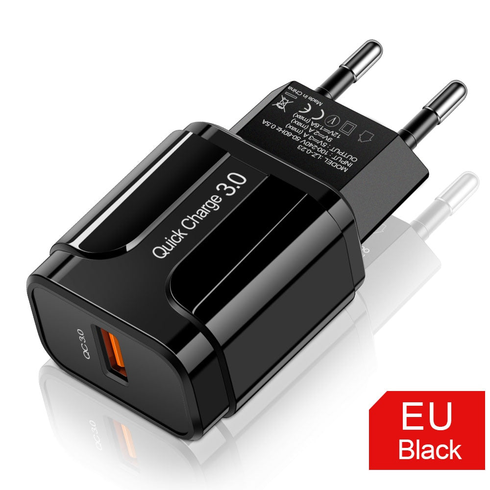 Quick Charge 3.0 4.0 USB Charger Universal QC 3.0 18W Fast Charging Adapter Wall Mobile Phone Charger For iPhone Samsung Xiaomi