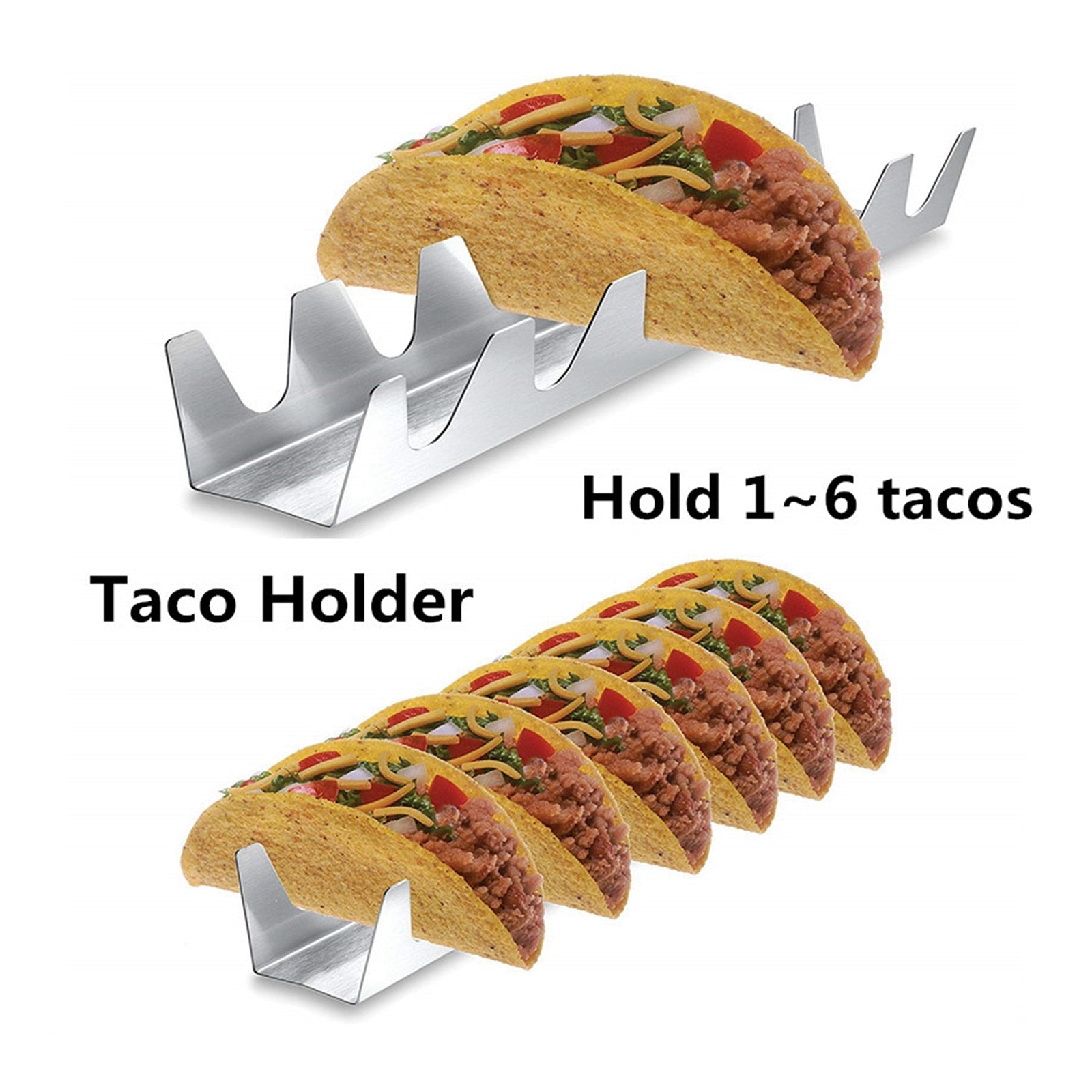 Taco Holders, Stainless Steel Taco Stand Rack Tray, Safe for Baking, Dishwasher and Grill