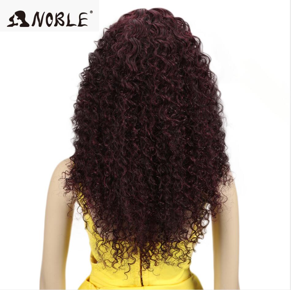 Noble Hair 26&quot;Inch Synthetic Lace Wig For Black Wig African American Long Kinky Curly Heat Resistant Fiber Wigs For Black Women