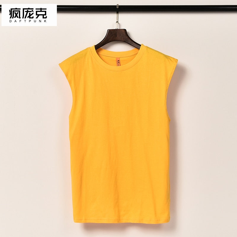 Men Colorful Tanks Leisure Workout Breathable Soft Simple Basic Large Size S-5XL Baggy New-arrival Males Summer Tops Teenagers