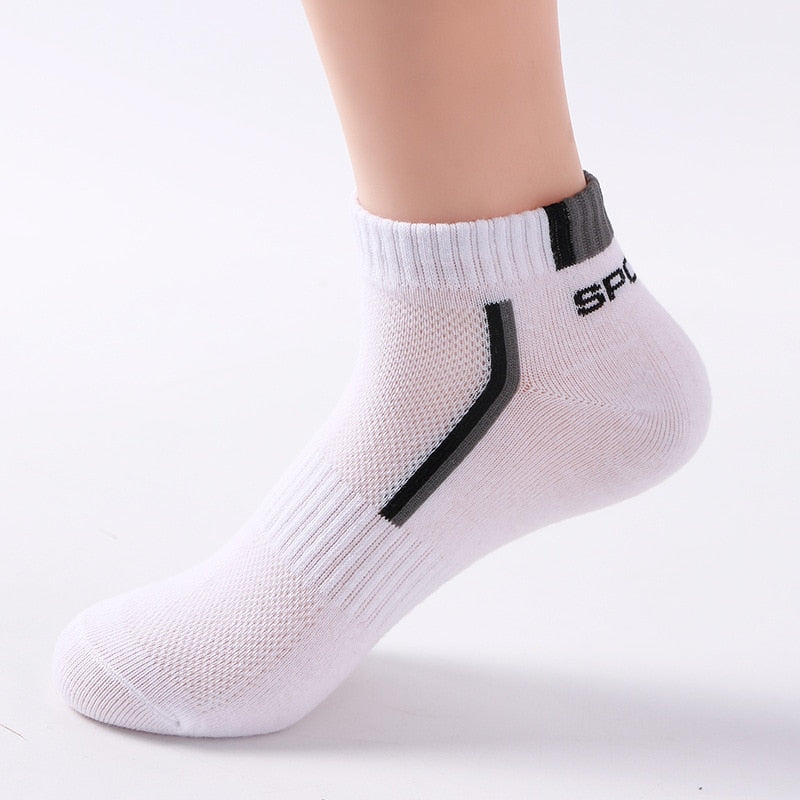 10 Pieces=5 Pairs Men Socks Mesh Breathable Short Casual Socks Summer Cotton Sports Socks Absorb Sweat Ankle Socks Set Meias