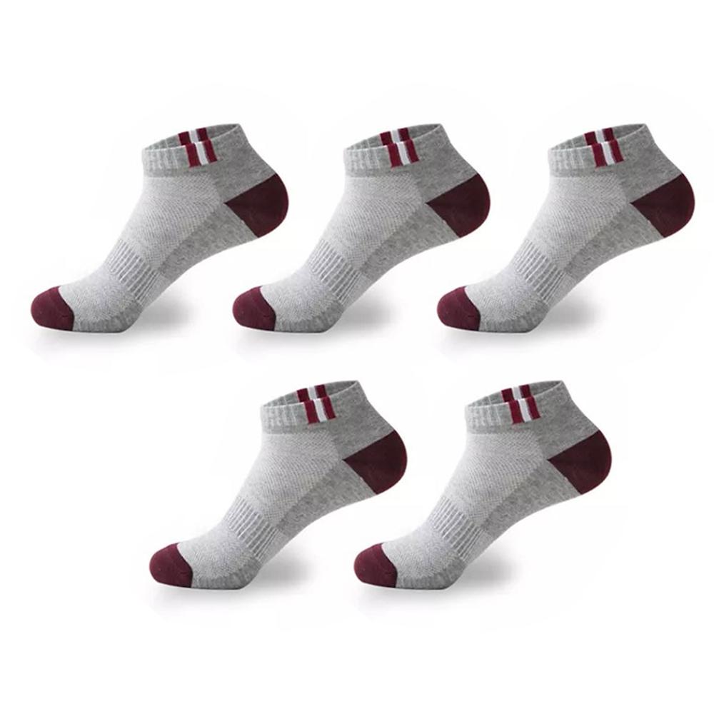 10 Pieces=5 Pairs Men Socks Mesh Breathable Short Casual Socks Summer Cotton Sports Socks Absorb Sweat Ankle Socks Set Meias