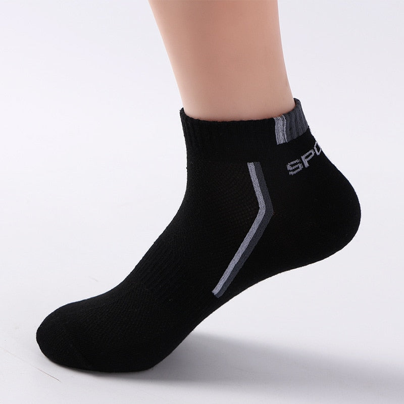 10 Pieces=5 Pairs Men Socks Mesh Breathable Short Casual Socks Summer Cotton Sports Socks Absorb Sweat Ankle Socks Set Meias