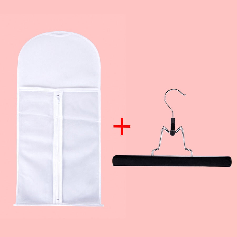 Alileader Wig Storage Bag With Hanger Wig Storage Holder For Hairpieces Non-woven Transparent Wig Accessories Wigs Storage Bag