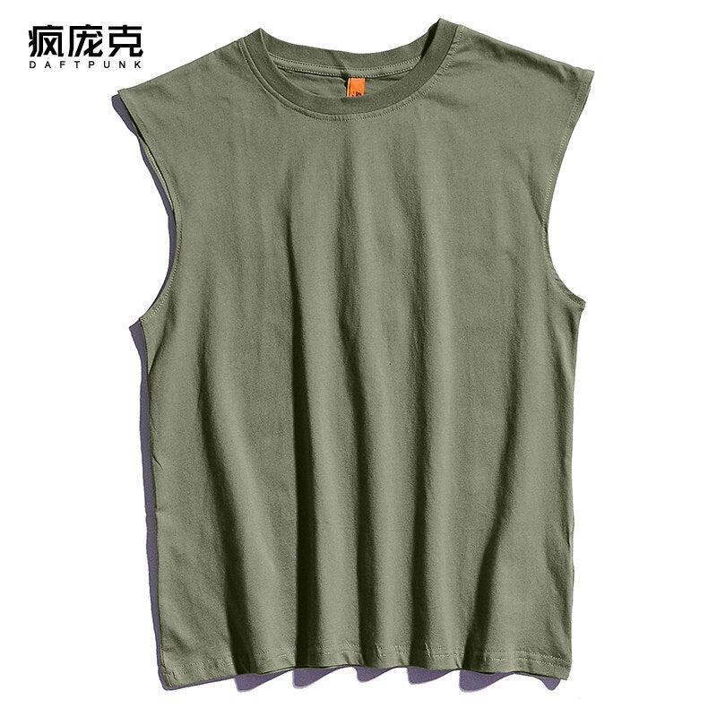 Men Colorful Tanks Leisure Workout Breathable Soft Simple Basic Large Size S-5XL Baggy New-arrival Males Summer Tops Teenagers
